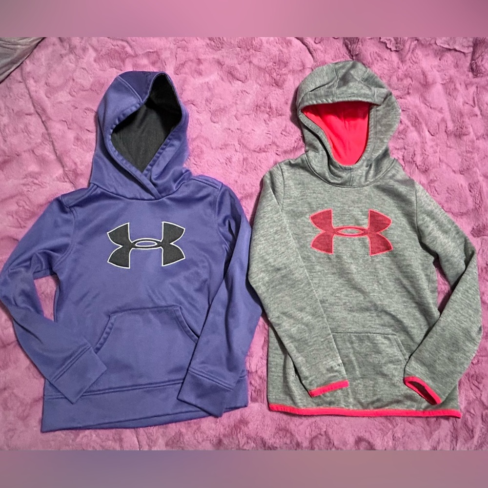 Set of Two Under Armour athletic hoodies - Girls / Youth Medium